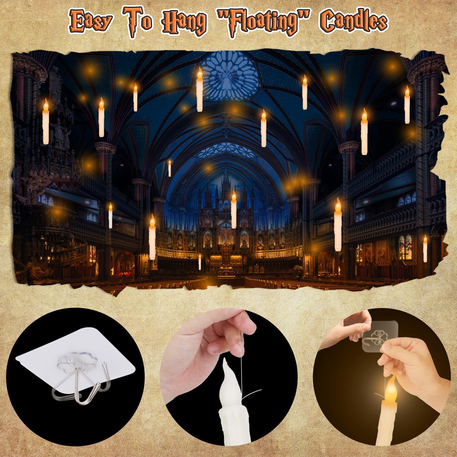 Floating LED Candles with Magic Wand Remote – 12-Pack Flameless Halloween Decor - Image 8