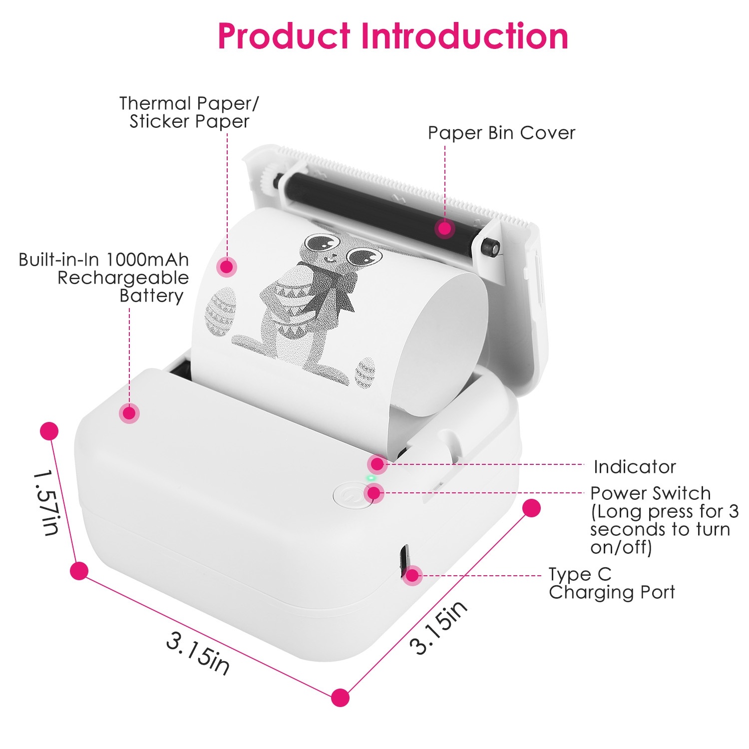 Mini Portable Inkless Thermal Sticker Printer – Pocket Bluetooth Photo & Label Maker - Image 8