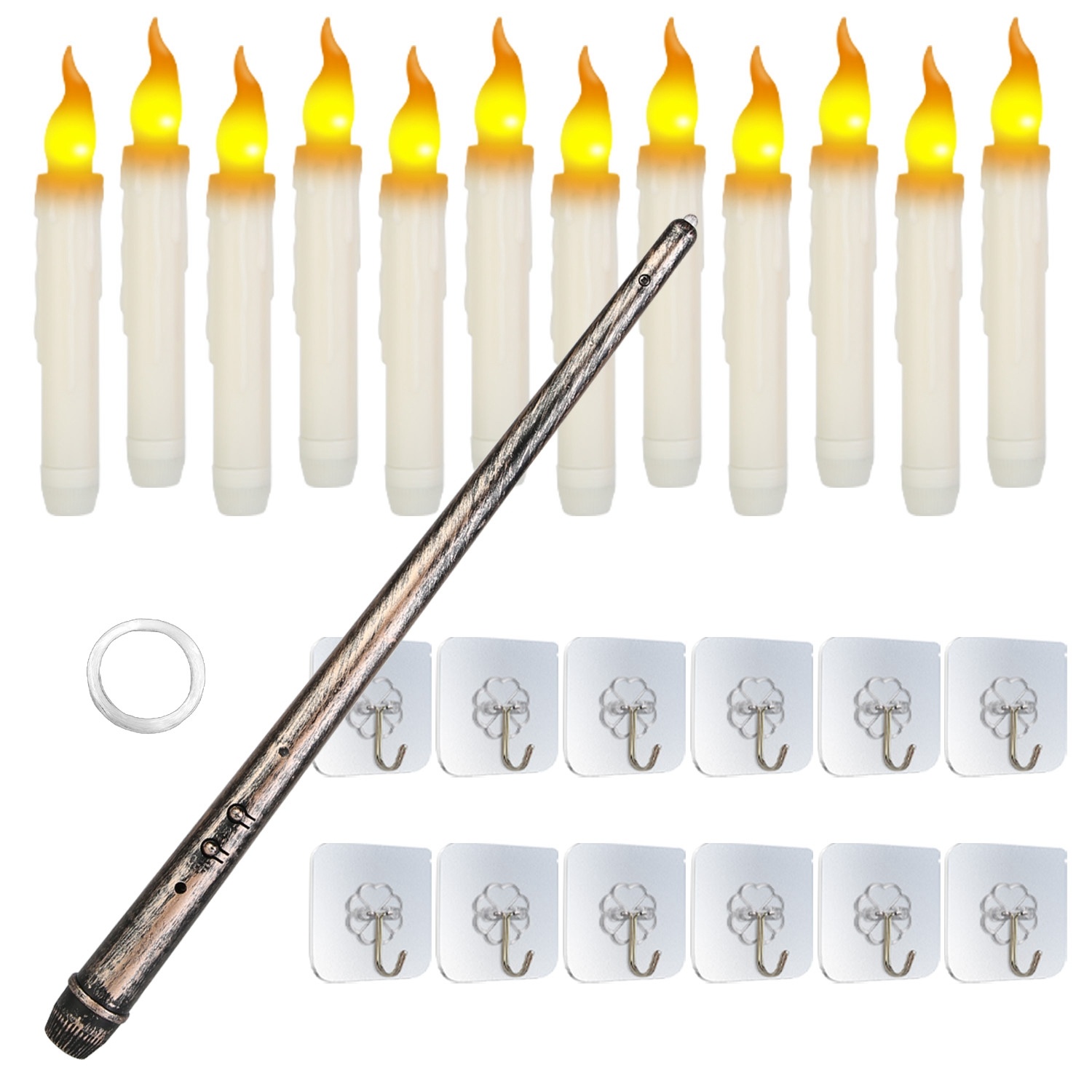 Floating LED Candles with Magic Wand Remote – 12-Pack Flameless Halloween Decor - Image 7