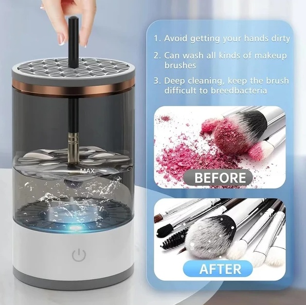 Electric Makeup Brush Cleaner – Automatic Spinning Washer & Dryer - Image 2